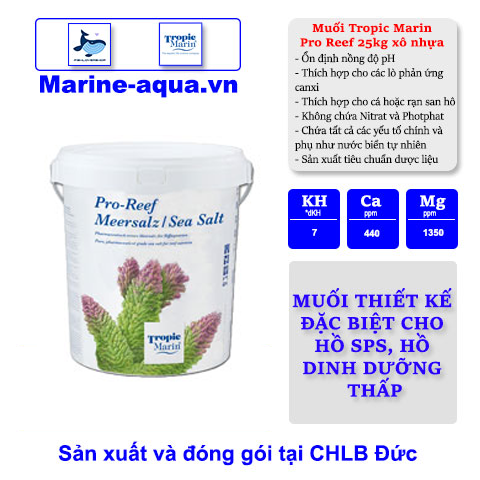 Pro-Reef Salt Muối cho hồ cá cảnh biển 25kg-Tropic Marin (Xô nhựa)