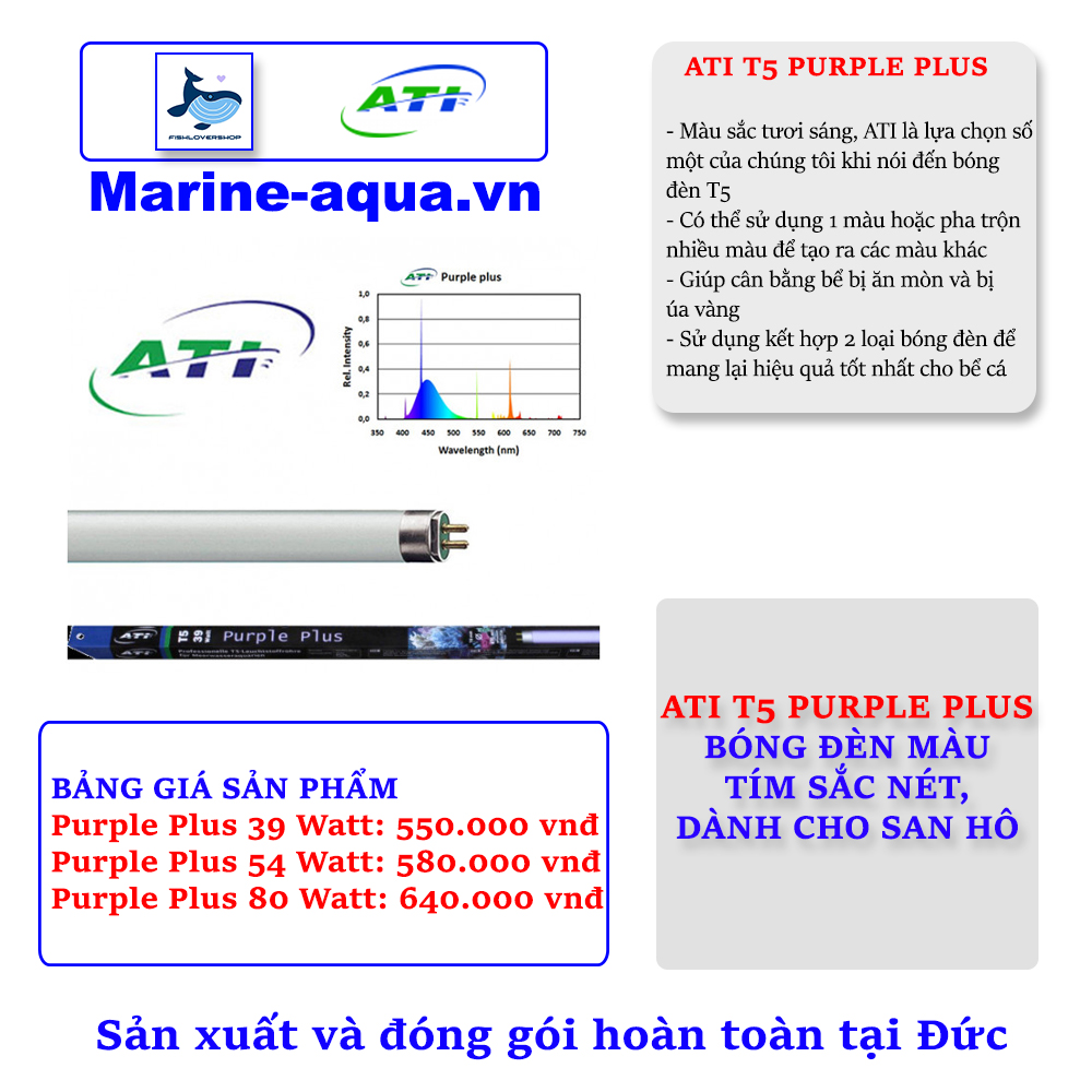 ATI T5 Purple Plus 39 Watt Bóng Đèn dành cho bể nuôi san hô