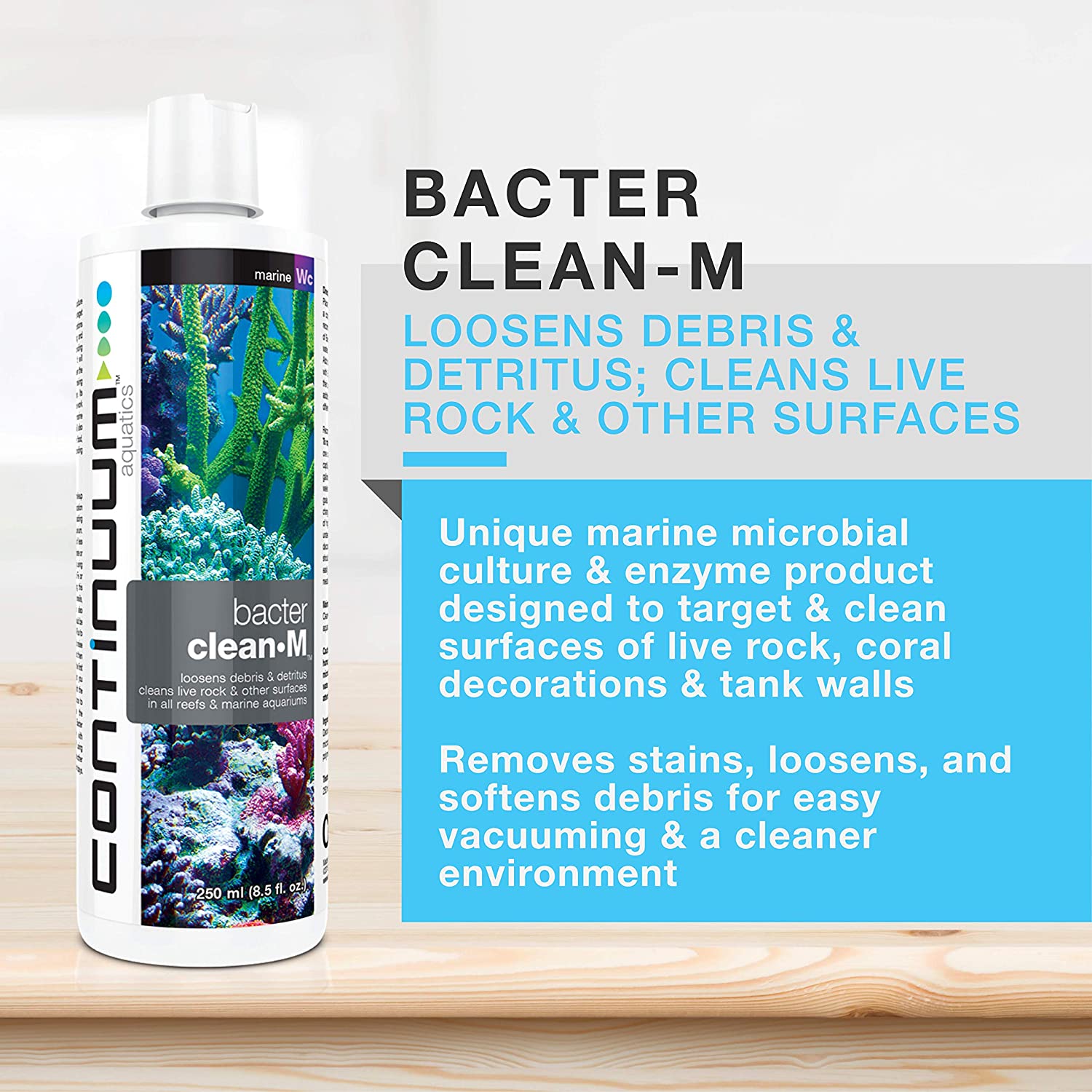 Bacter Clean M làm sạch và chống rêu tảo cho bể cá cảnh biển 1L Continuum Aquatics