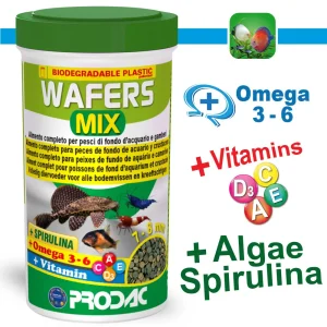 Thức ăn dạng viên cho cá, tép cảnh Prodac Wafers mix 135gram